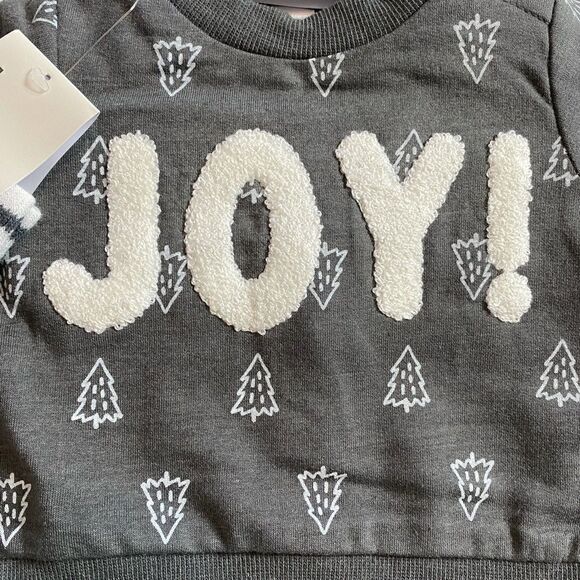 PL BABY Boy 3 Piece JOY Embroidered Long Sleeve Top Set - Picture 2 of 5